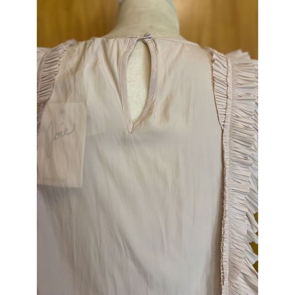 Joie Silk Pleated -Ruffle Blouse Top Size  L - Picture 4 of 15